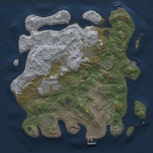 Thumbnail Rust Map: Procedural Map, Size: 3750, Seed: 55423542, 15 Monuments