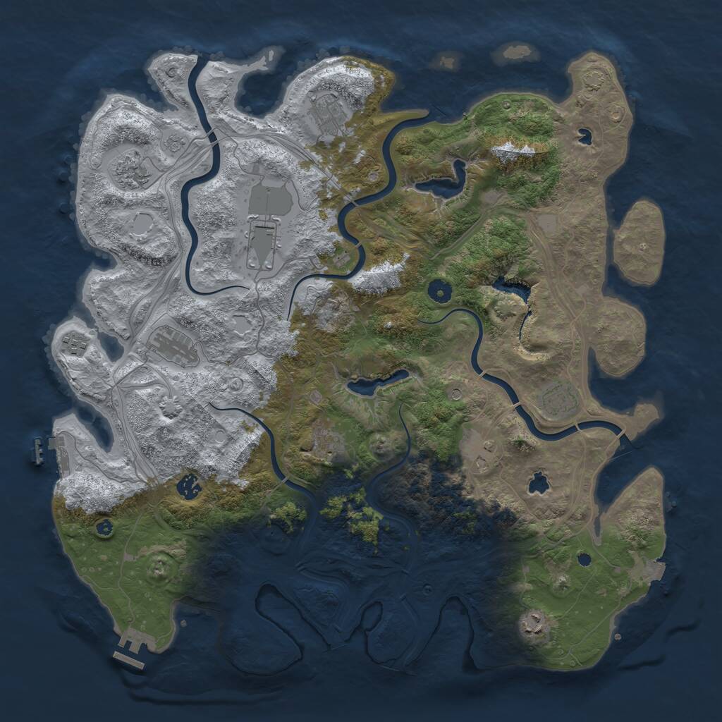 Rust Map: Procedural Map, Size: 4500, Seed: 16913, 16 Monuments