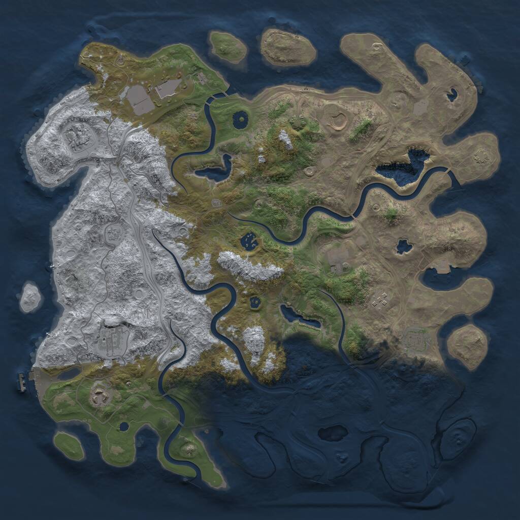 Rust Map: Procedural Map, Size: 4500, Seed: 1642264129, 14 Monuments