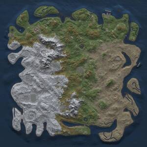 Thumbnail Rust Map: Procedural Map, Size: 5000, Seed: 124328270, 17 Monuments