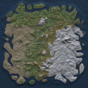 Thumbnail Rust Map: Procedural Map, Size: 6000, Seed: 320274701, 17 Monuments