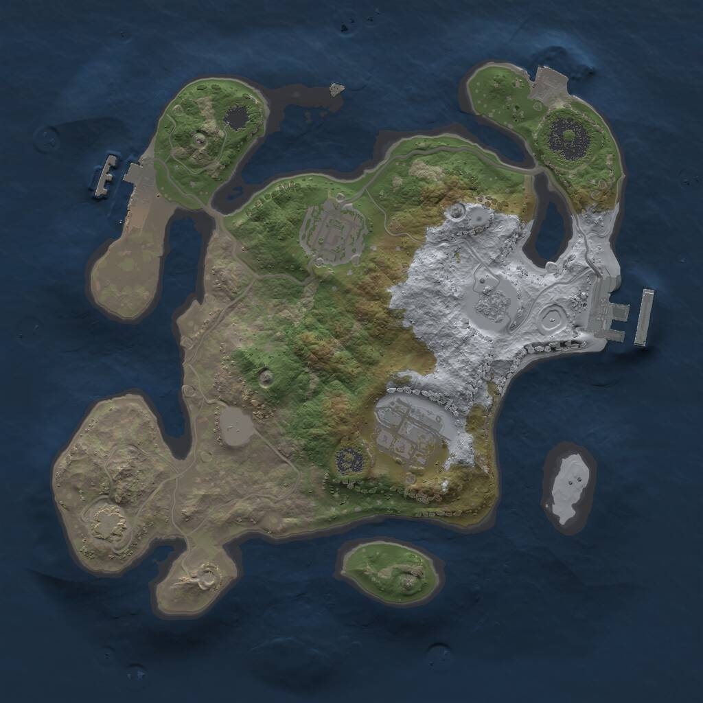 Rust Map: Procedural Map, Size: 2500, Seed: 891672669, 7 Monuments