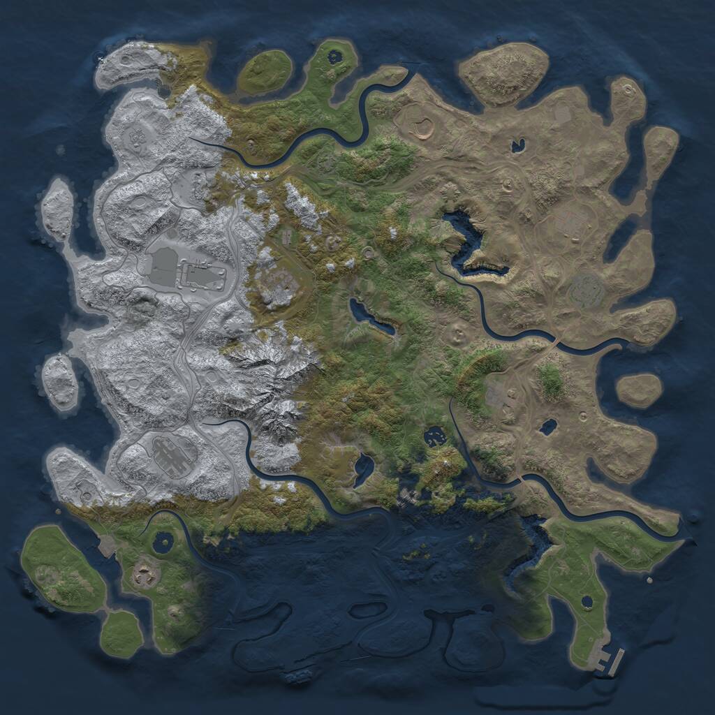Rust Map: Procedural Map, Size: 5000, Seed: 16739230, 19 Monuments