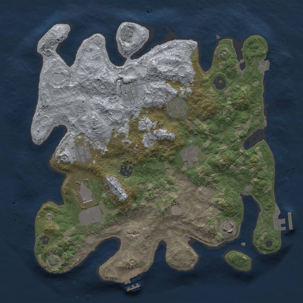 Rust Map: Procedural Map, Size: 3500, Seed: 15721, 14 Monuments