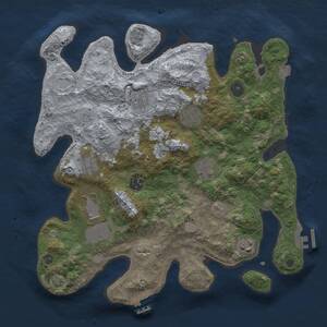 Thumbnail Rust Map: Procedural Map, Size: 3500, Seed: 15721, 14 Monuments