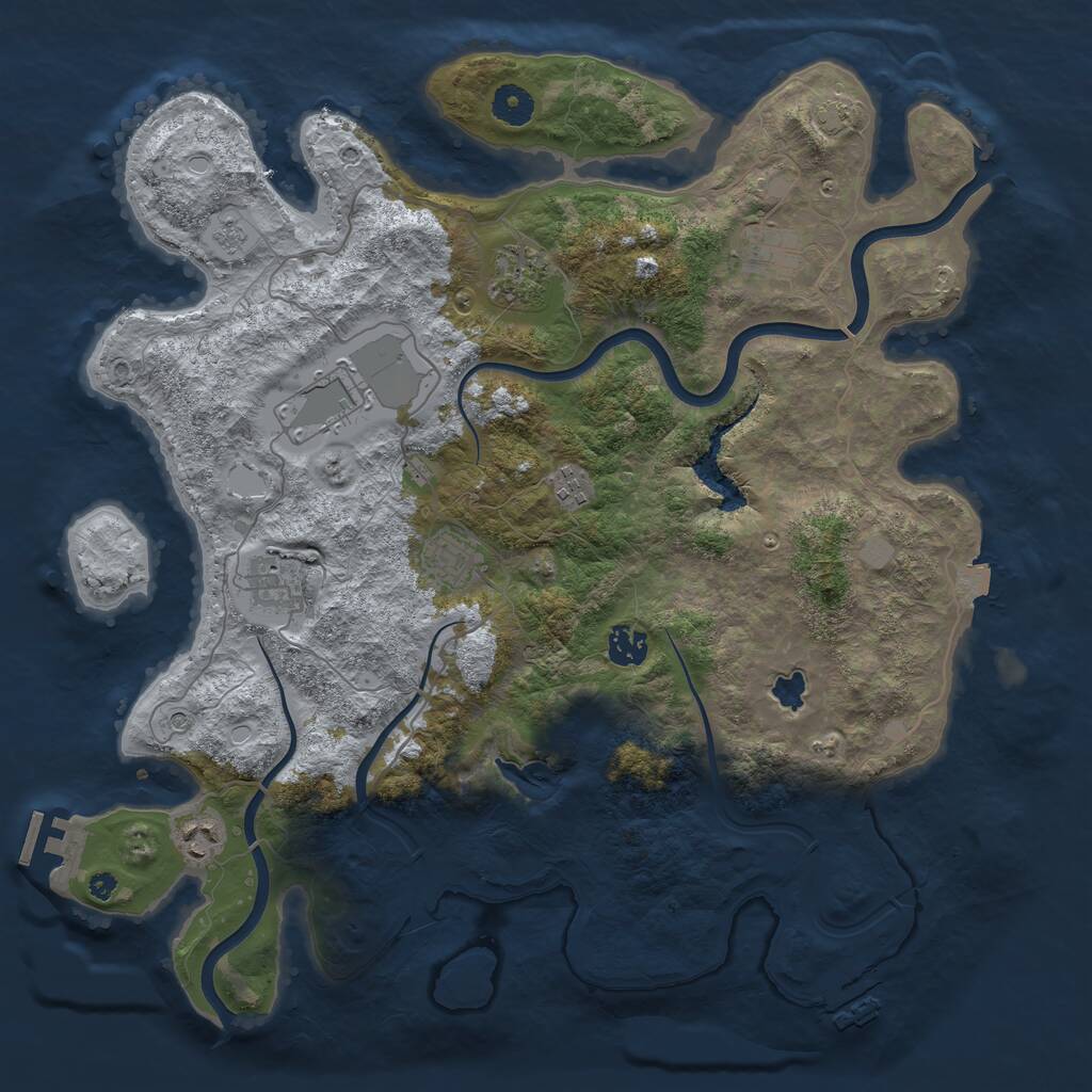 Rust Map: Procedural Map, Size: 4000, Seed: 416252803, 16 Monuments