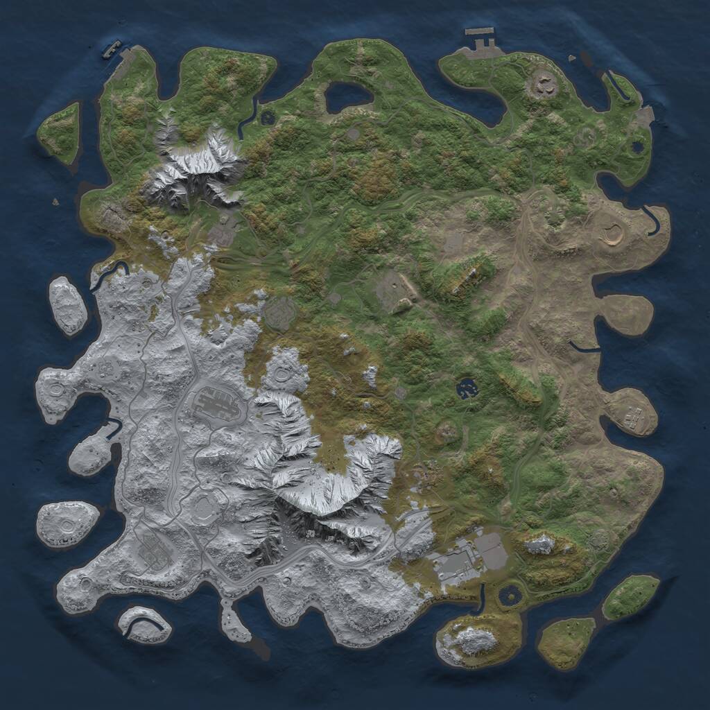 Rust Map: Procedural Map, Size: 5000, Seed: 770338631, 17 Monuments