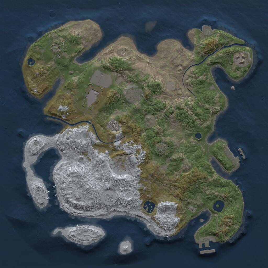 Rust Map: Procedural Map, Size: 3500, Seed: 1914831758, 13 Monuments