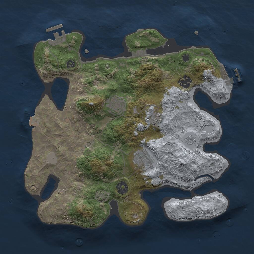 Rust Map: Procedural Map, Size: 3000, Seed: 8787, 10 Monuments