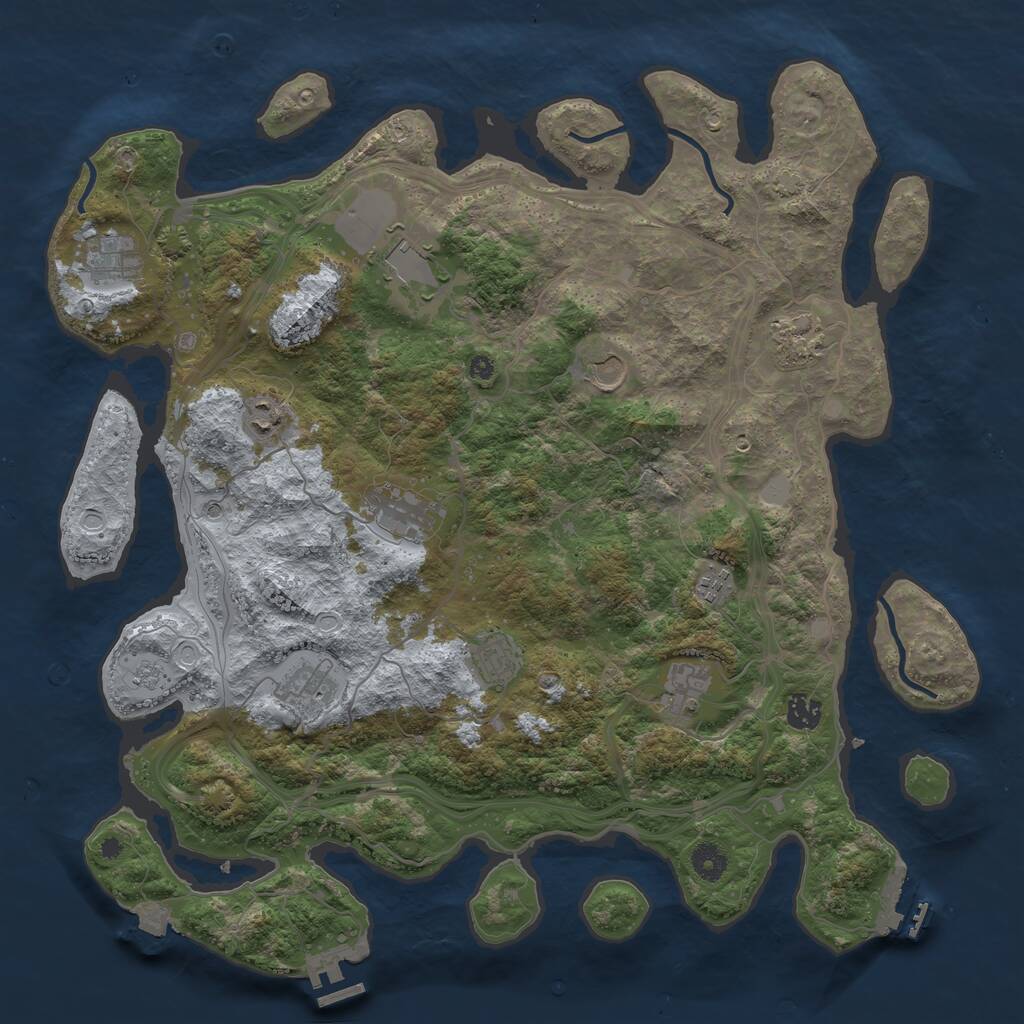 Rust Map: Procedural Map, Size: 4250, Seed: 921, 17 Monuments