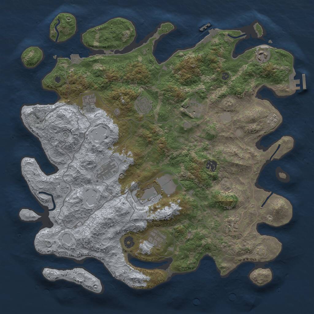 Rust Map: Procedural Map, Size: 4150, Seed: 432434, 16 Monuments