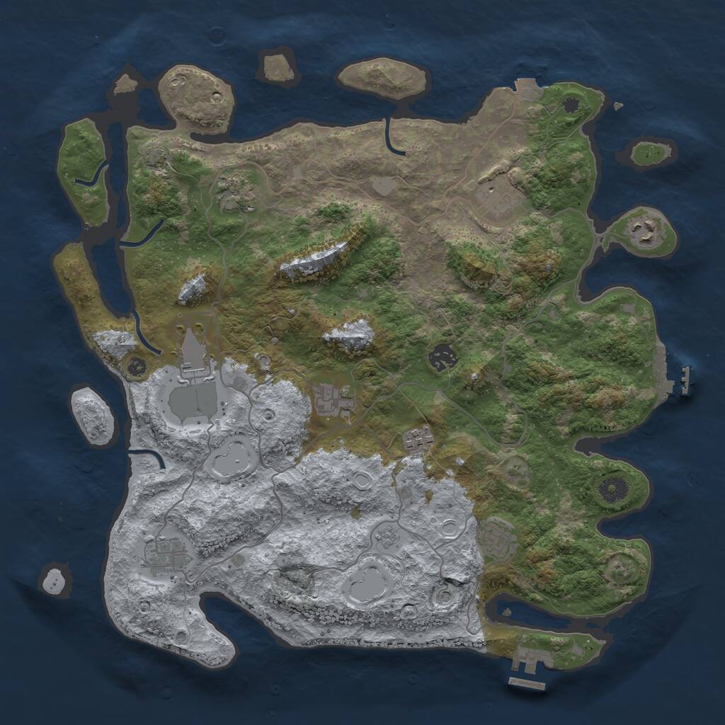 Rust Map: Procedural Map, Size: 4000, Seed: 657958540, 15 Monuments