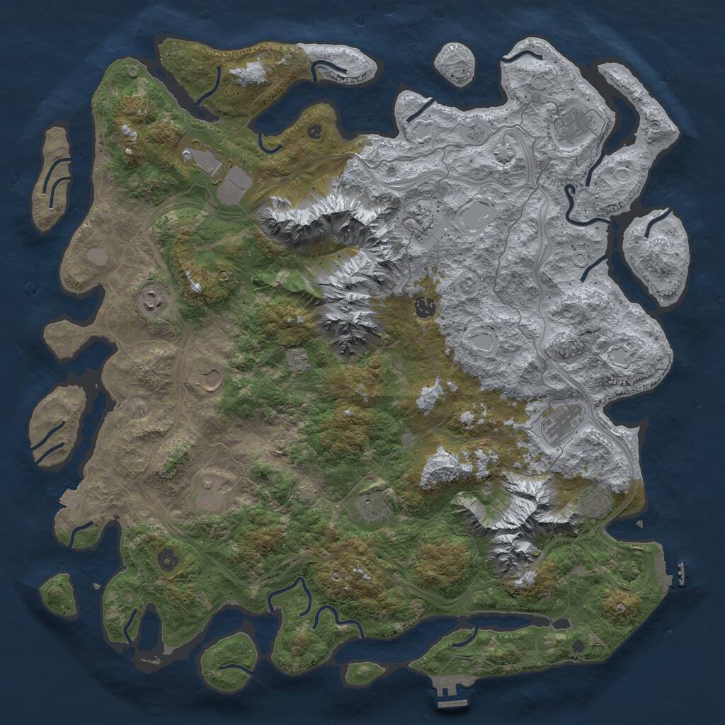 Rust Map: Procedural Map, Size: 5000, Seed: 562376, 17 Monuments