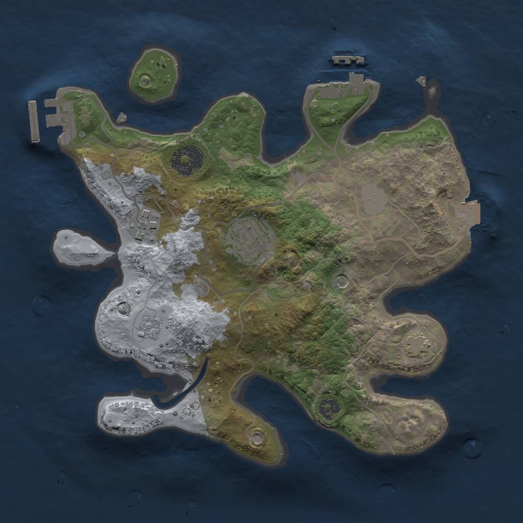 Rust Map: Procedural Map, Size: 2500, Seed: 432434, 8 Monuments