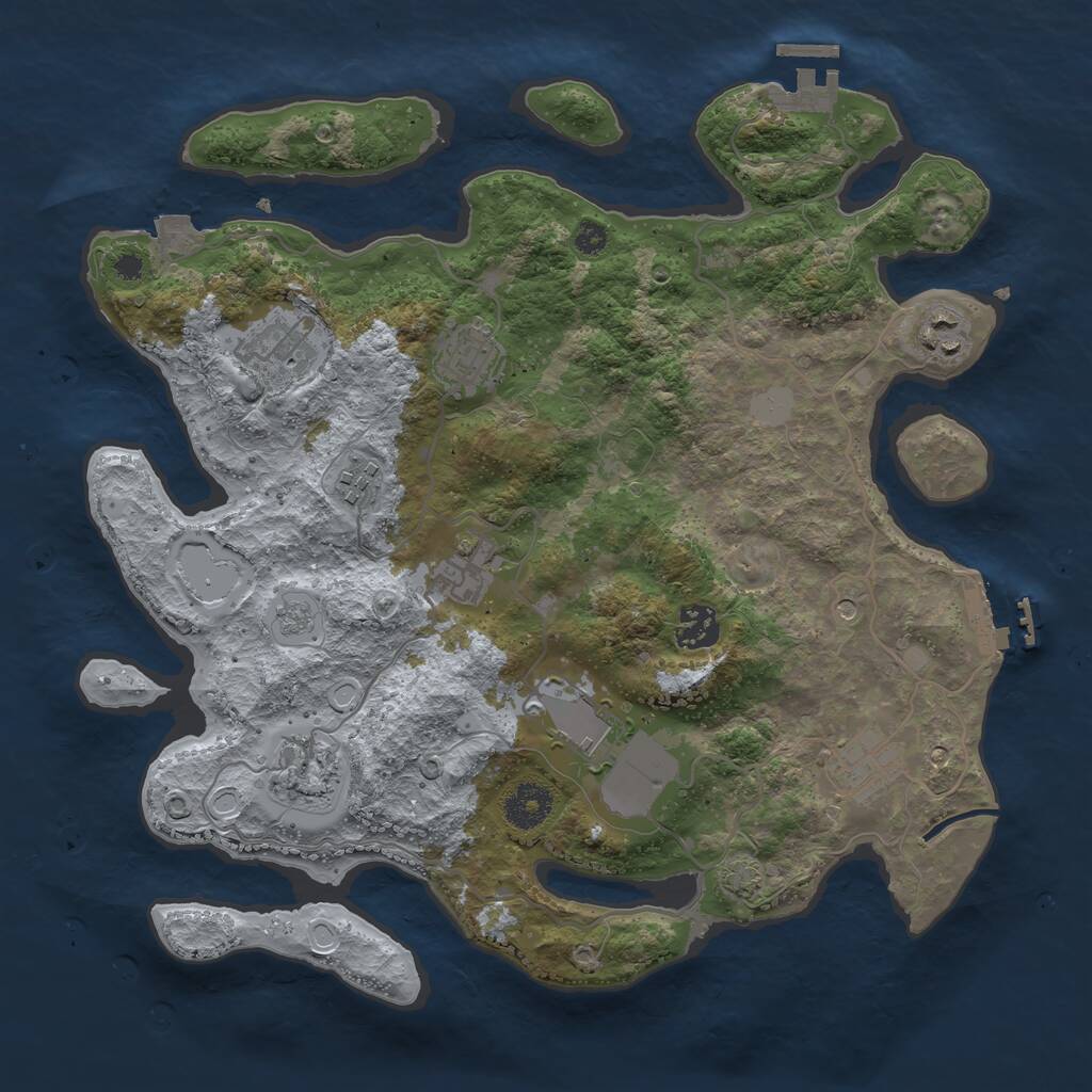 Rust Map: Procedural Map, Size: 3500, Seed: 432434, 15 Monuments