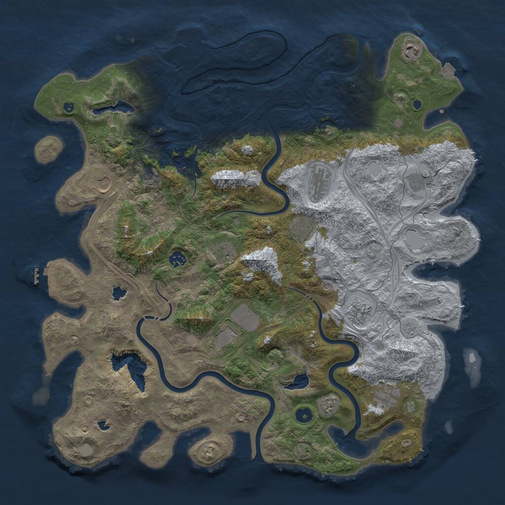 Rust Map: Procedural Map, Size: 4700, Seed: 623229137, 17 Monuments