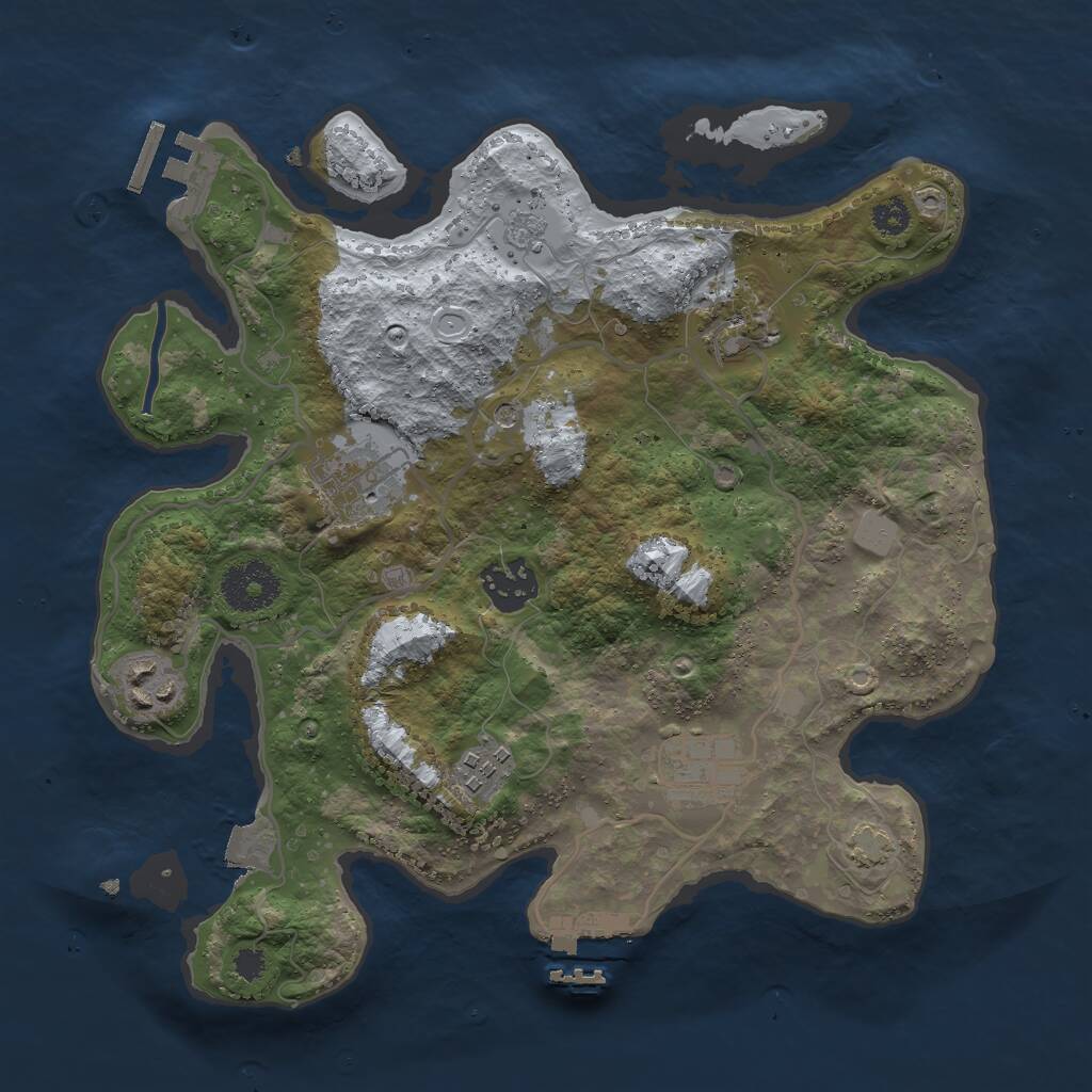 Rust Map: Procedural Map, Size: 3000, Seed: 541549864, 12 Monuments