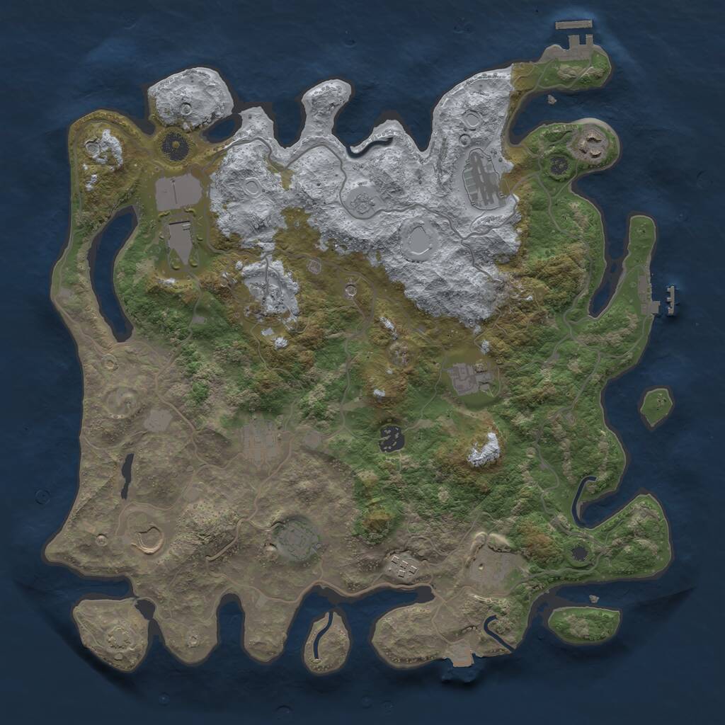 Rust Map: Procedural Map, Size: 4000, Seed: 1814448123, 17 Monuments