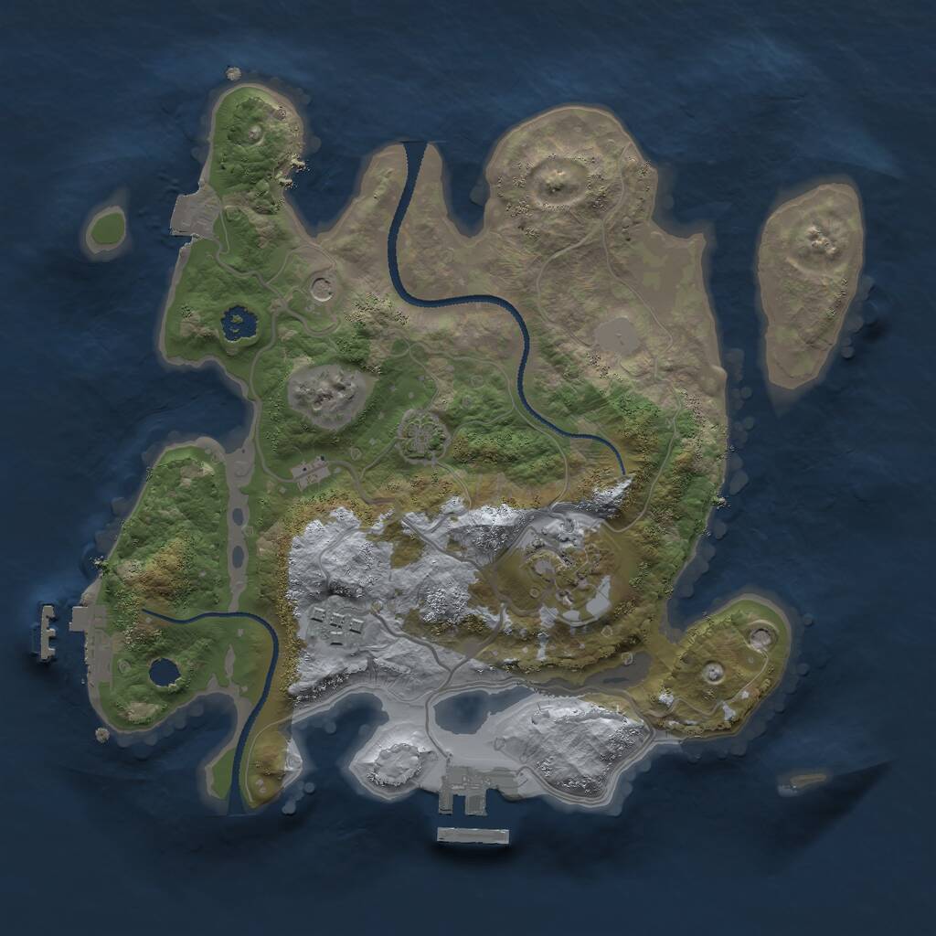 Rust Map: Procedural Map, Size: 2640, Seed: 3947, 7 Monuments