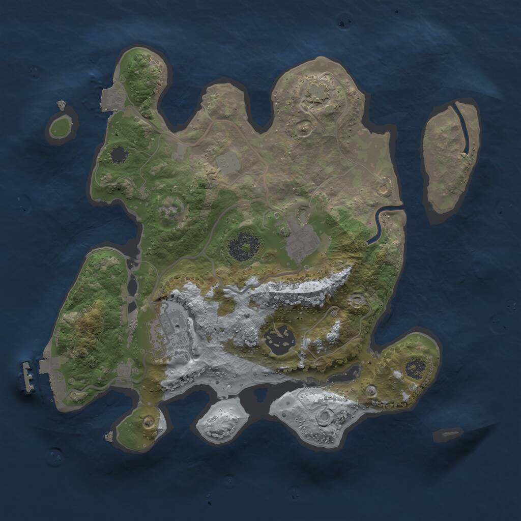 Rust Map: Procedural Map, Size: 2640, Seed: 3947, 6 Monuments