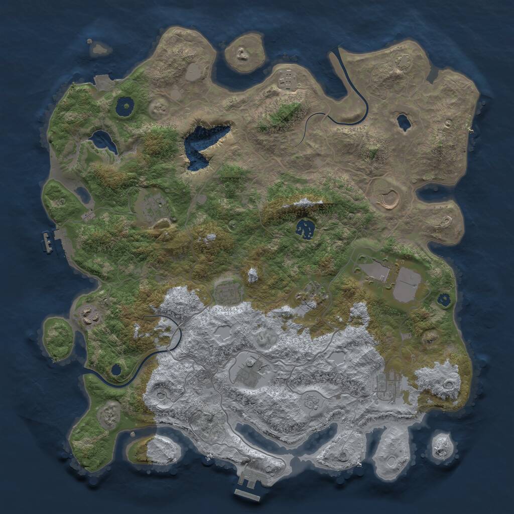 Rust Map: Procedural Map, Size: 4000, Seed: 2017314130, 16 Monuments