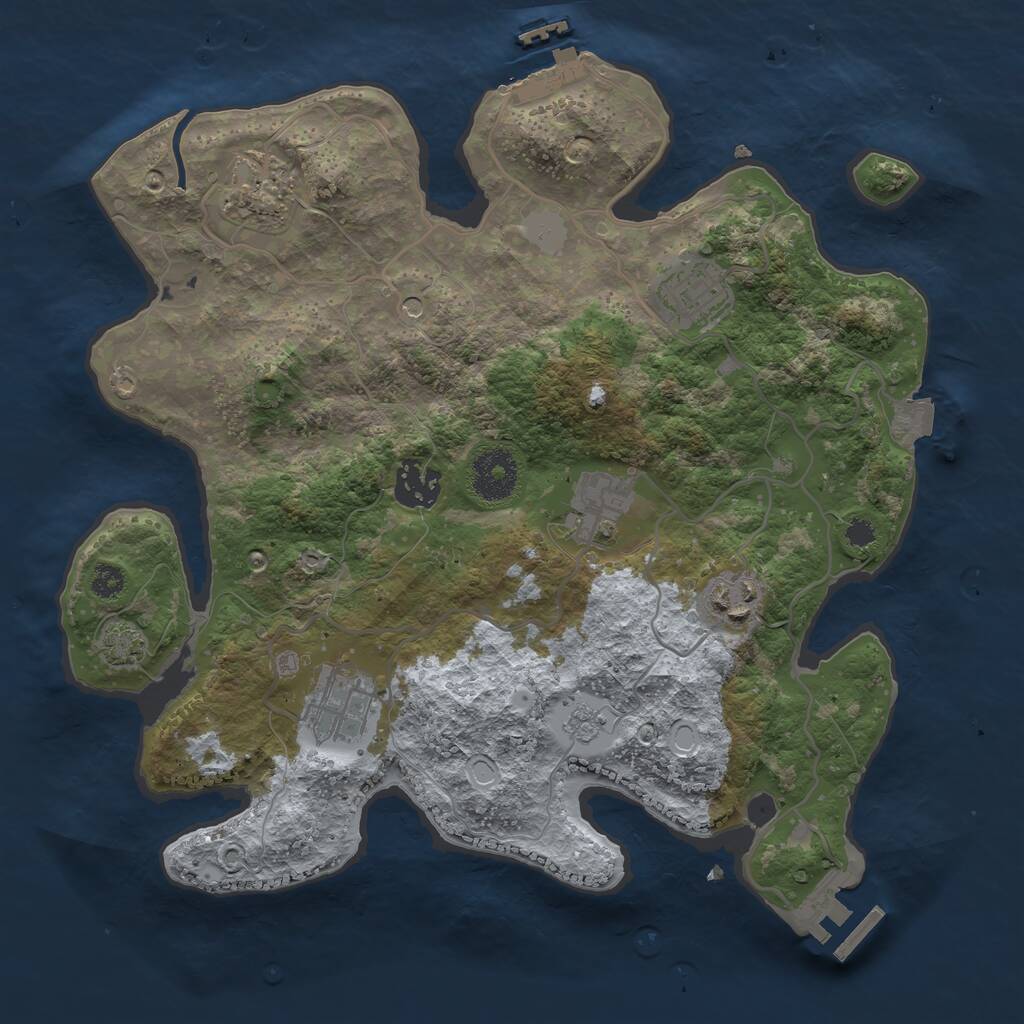 Rust Map: Procedural Map, Size: 3140, Seed: 3947224, 12 Monuments