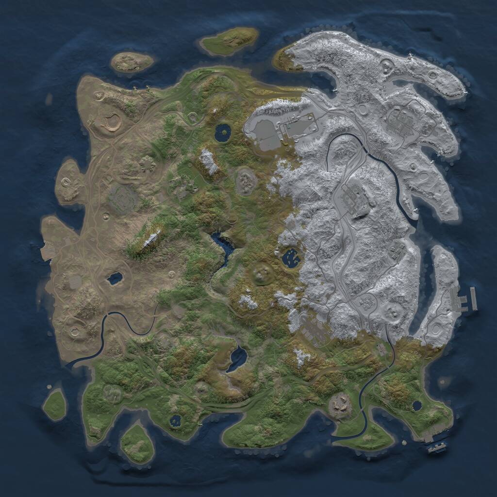 Rust Map: Procedural Map, Size: 4250, Seed: 43179378, 16 Monuments