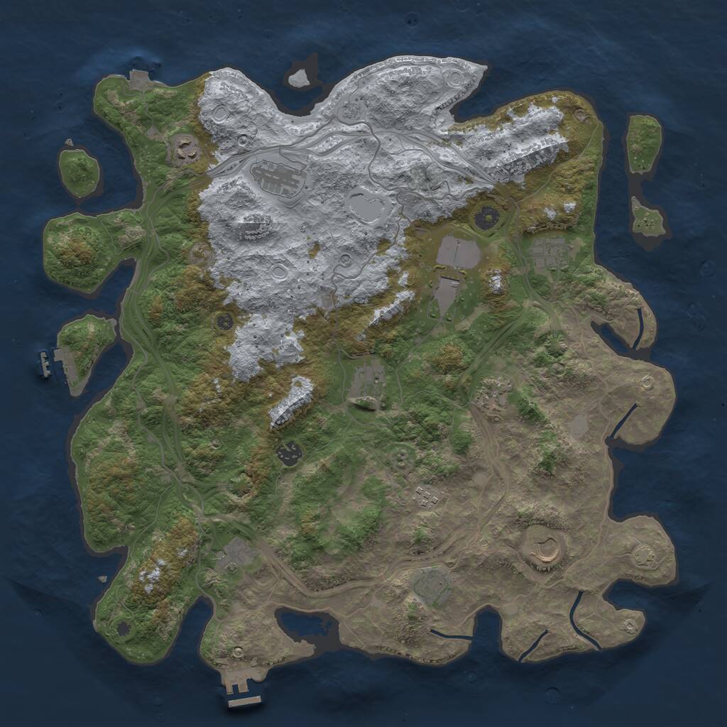 Rust Map: Procedural Map, Size: 4500, Seed: 1168456214, 17 Monuments