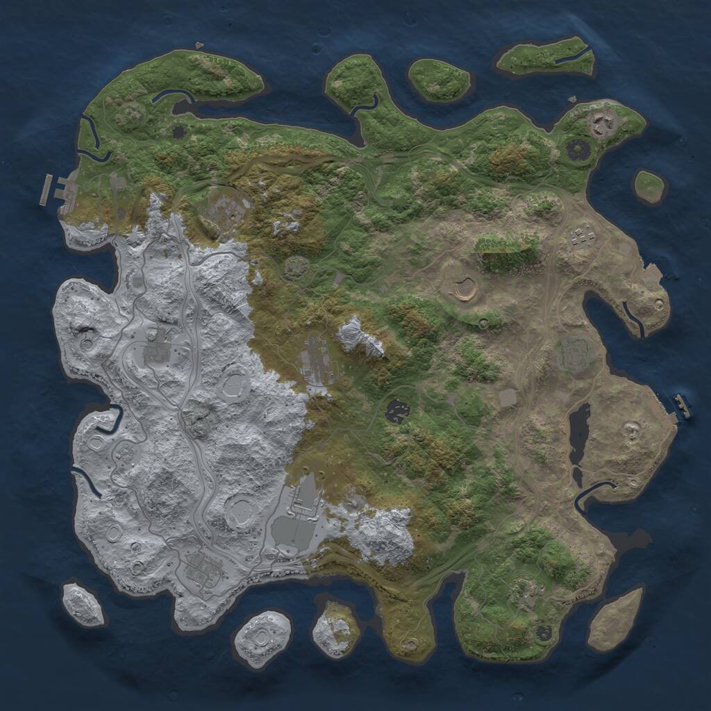 Rust Map: Procedural Map, Size: 4500, Seed: 1085, 17 Monuments