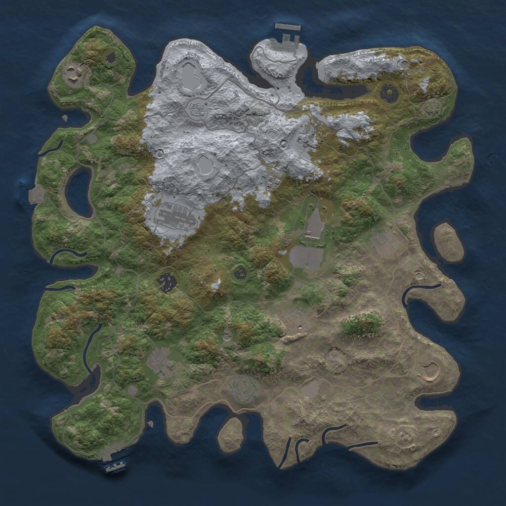 Rust Map: Procedural Map, Size: 4000, Seed: 786574165, 17 Monuments