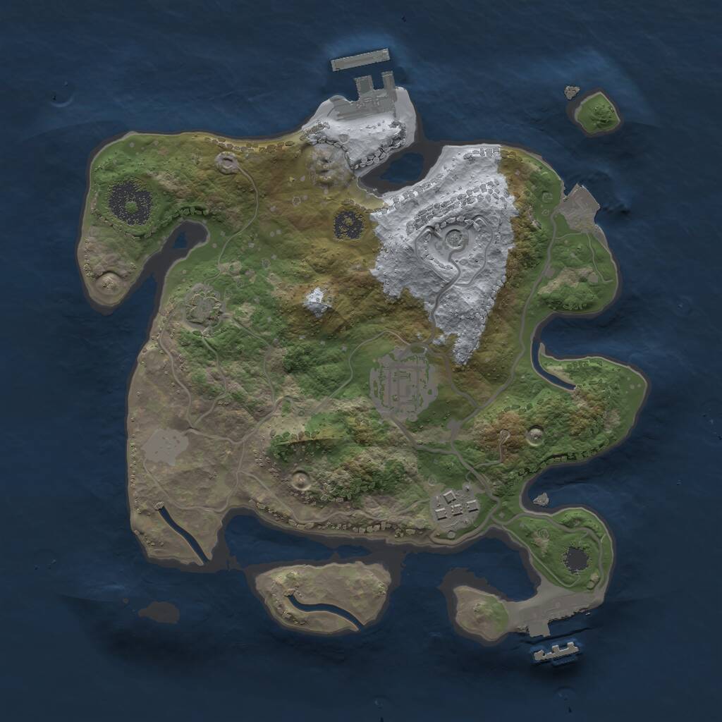 Rust Map: Procedural Map, Size: 2500, Seed: 15216, 7 Monuments