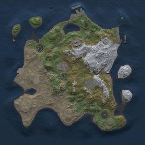 Thumbnail Rust Map: Procedural Map, Size: 3000, Seed: 528571756, 10 Monuments