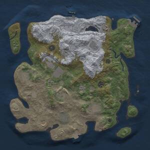 Thumbnail Rust Map: Procedural Map, Size: 3650, Seed: 2026132338, 17 Monuments