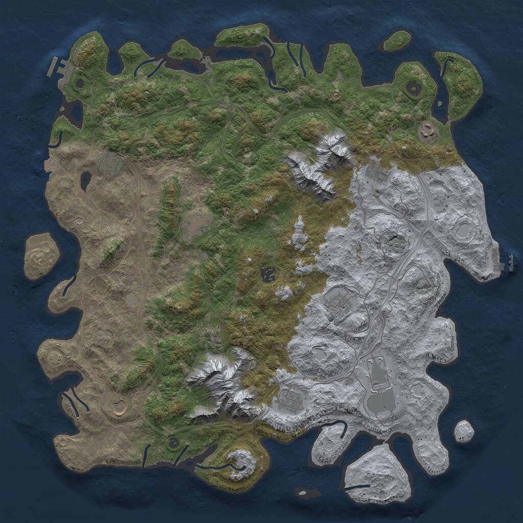 Rust Map: Procedural Map, Size: 5000, Seed: 71285, 17 Monuments