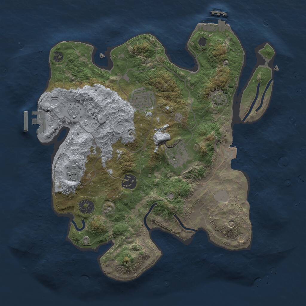 Rust Map: Procedural Map, Size: 3000, Seed: 969324835, 9 Monuments