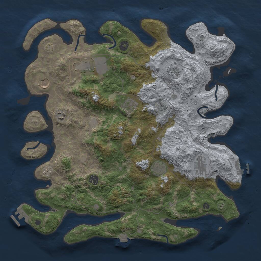 Rust Map: Procedural Map, Size: 4000, Seed: 1753343398, 15 Monuments