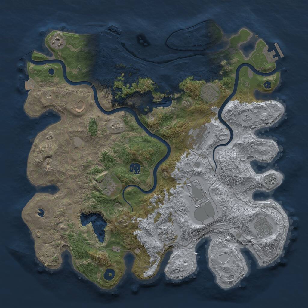 Rust Map: Procedural Map, Size: 4000, Seed: 762326035, 18 Monuments