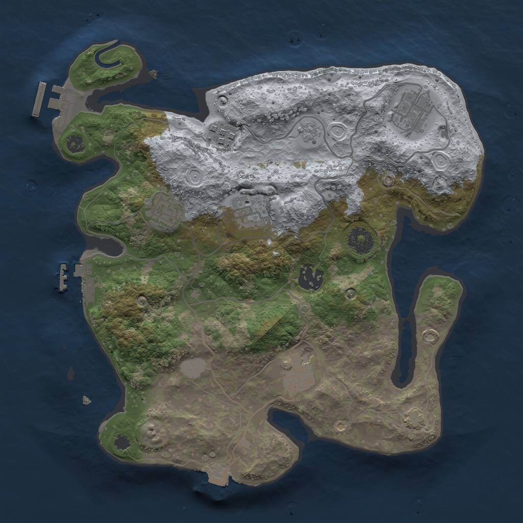 Rust Map: Procedural Map, Size: 3000, Seed: 8732, 11 Monuments