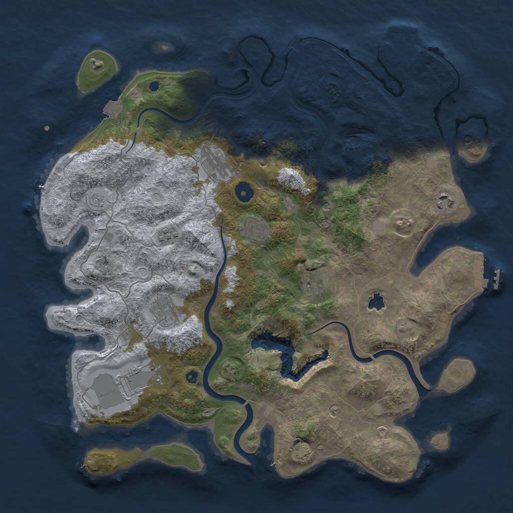 Rust Map: Procedural Map, Size: 4000, Seed: 1104061306, 15 Monuments