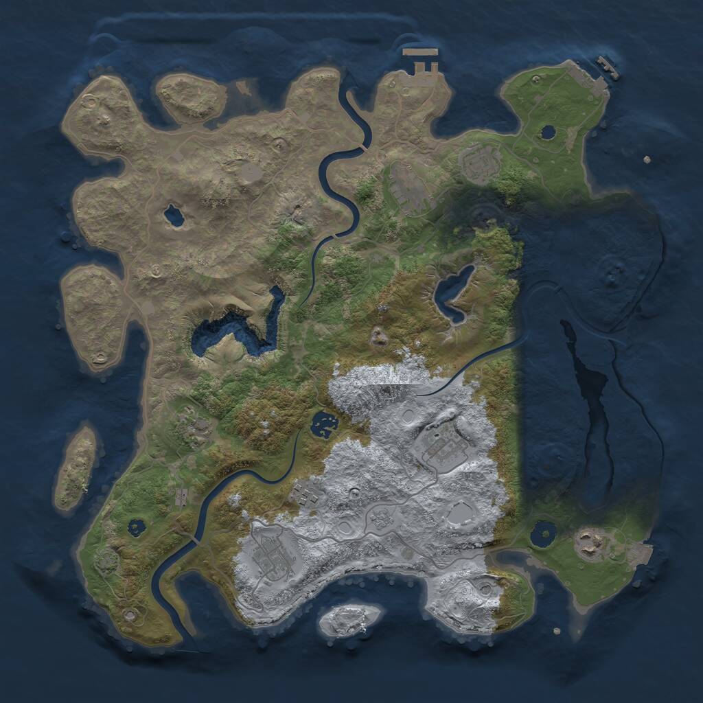 Rust Map: Procedural Map, Size: 4000, Seed: 1667017044, 16 Monuments