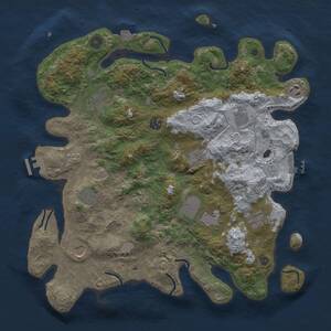 Thumbnail Rust Map: Procedural Map, Size: 4000, Seed: 1006505101, 17 Monuments