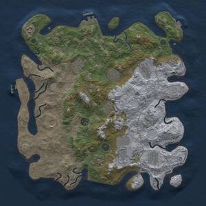 Thumbnail Rust Map: Procedural Map, Size: 4000, Seed: 1029037508, 17 Monuments