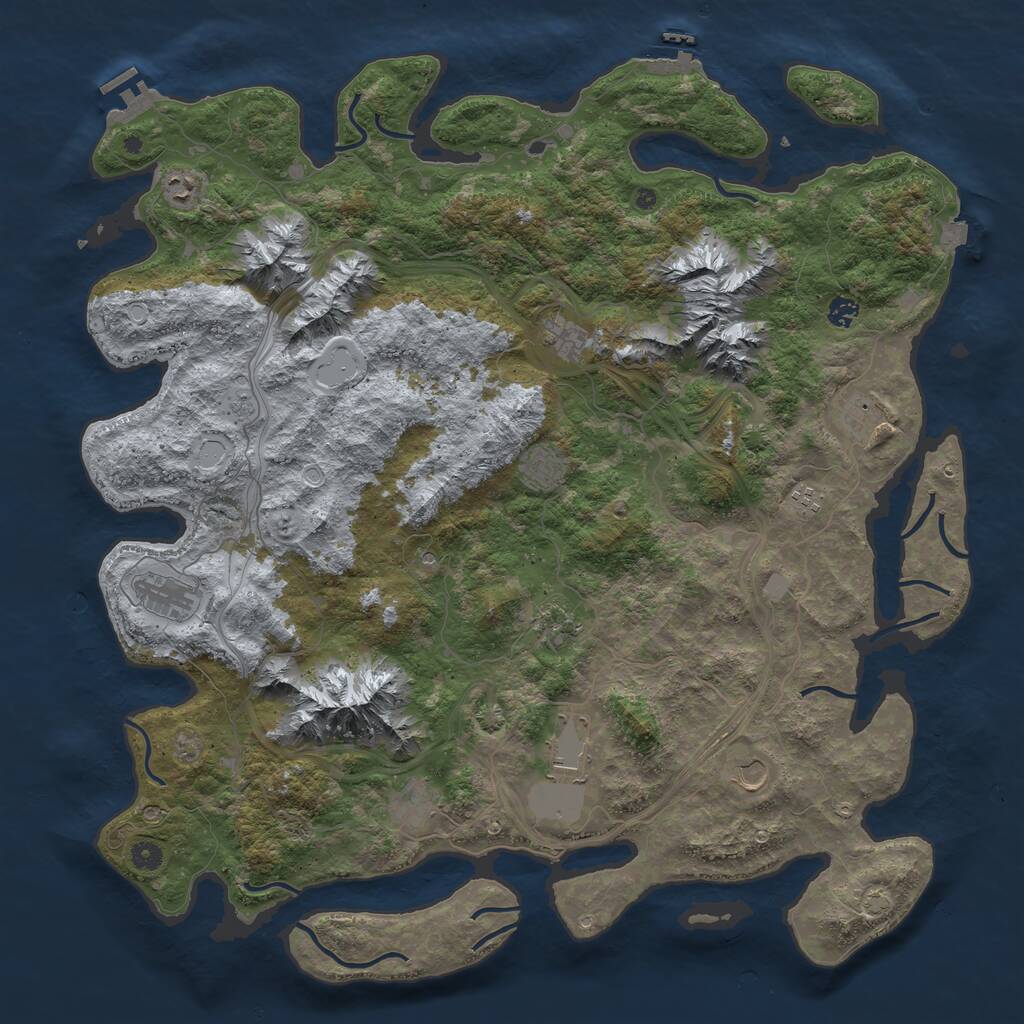 Rust Map: Procedural Map, Size: 5000, Seed: 1869576, 17 Monuments