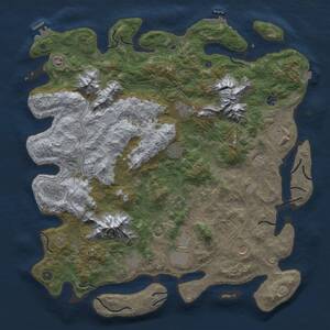 Thumbnail Rust Map: Procedural Map, Size: 5000, Seed: 1869576, 17 Monuments