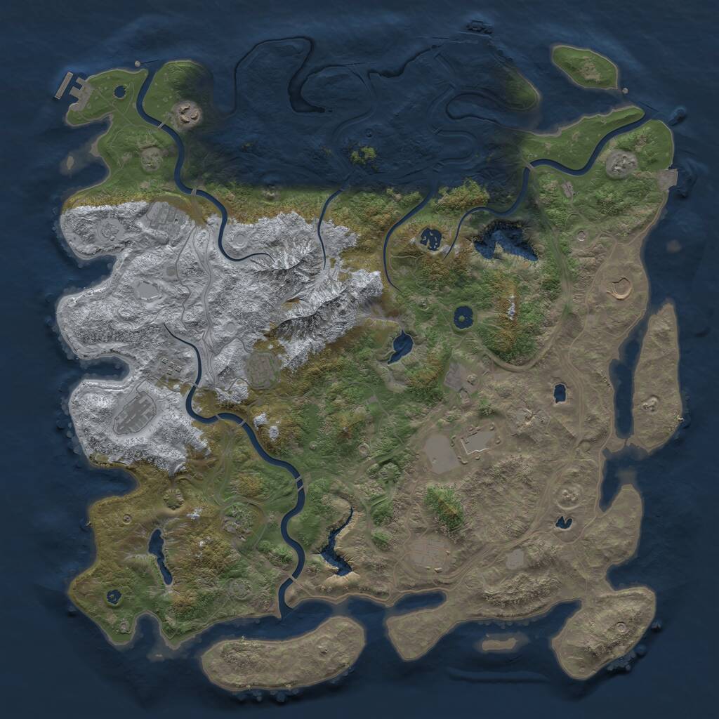 Rust Map: Procedural Map, Size: 5000, Seed: 1869576, 17 Monuments