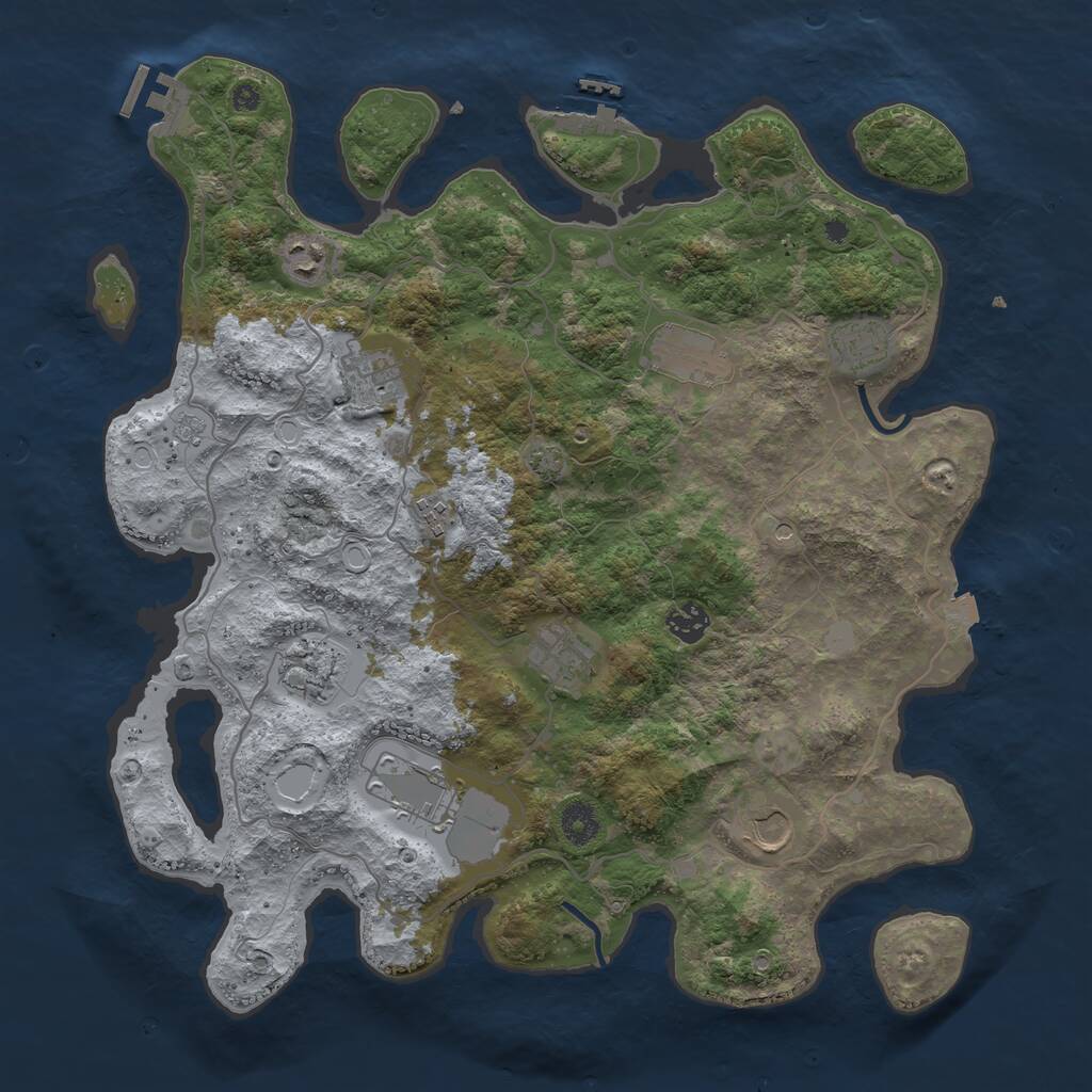 Rust Map: Procedural Map, Size: 4000, Seed: 967998031, 16 Monuments