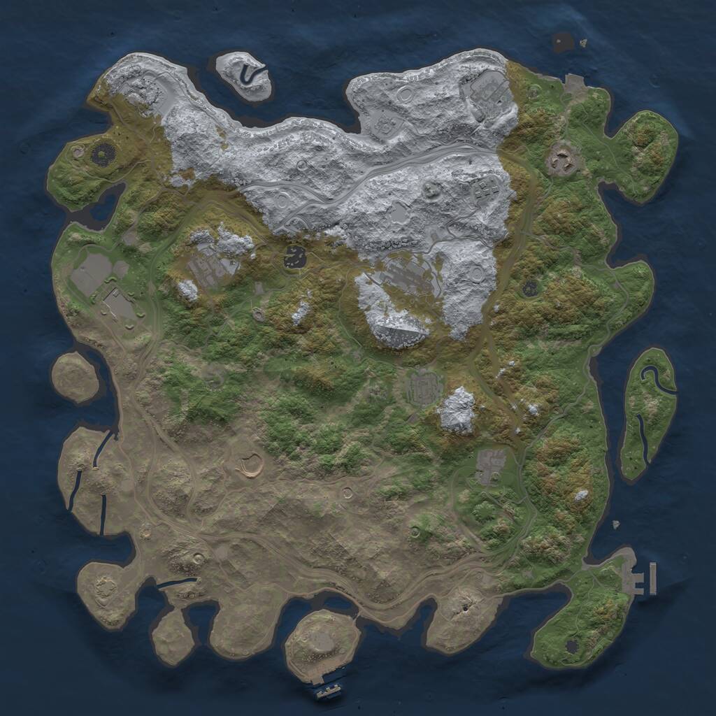 Rust Map: Procedural Map, Size: 4500, Seed: 823753520, 17 Monuments