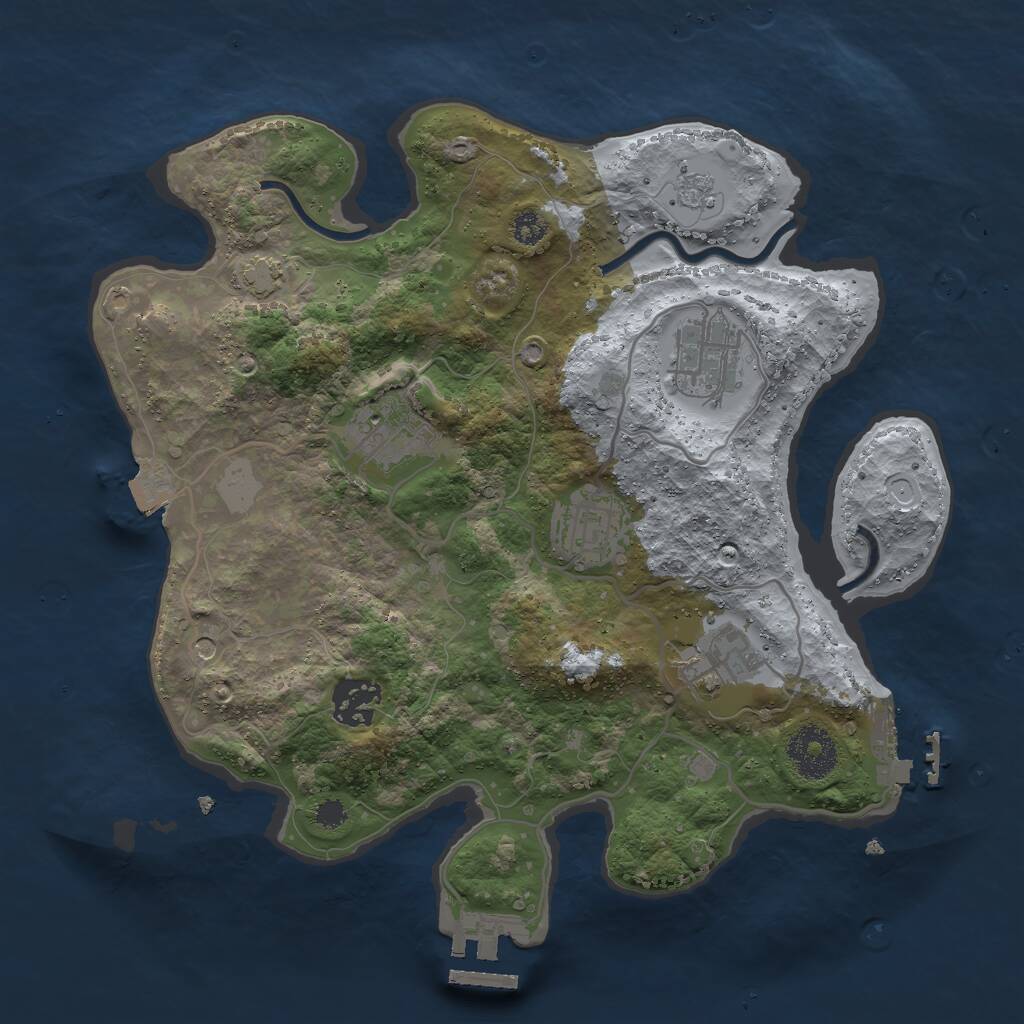 Rust Map: Procedural Map, Size: 3000, Seed: 8733, 11 Monuments