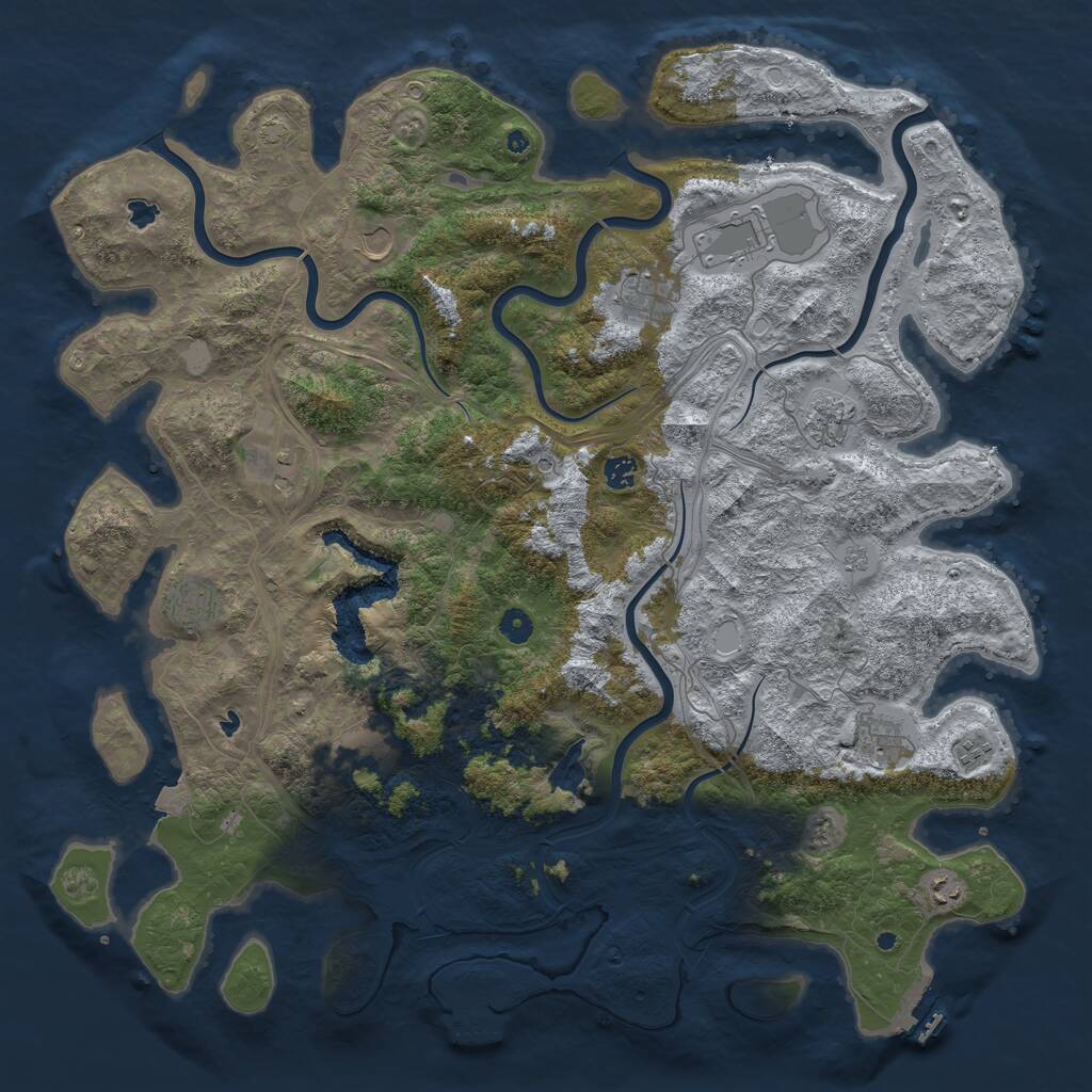 Rust Map: Procedural Map, Size: 4875, Seed: 764509376, 17 Monuments