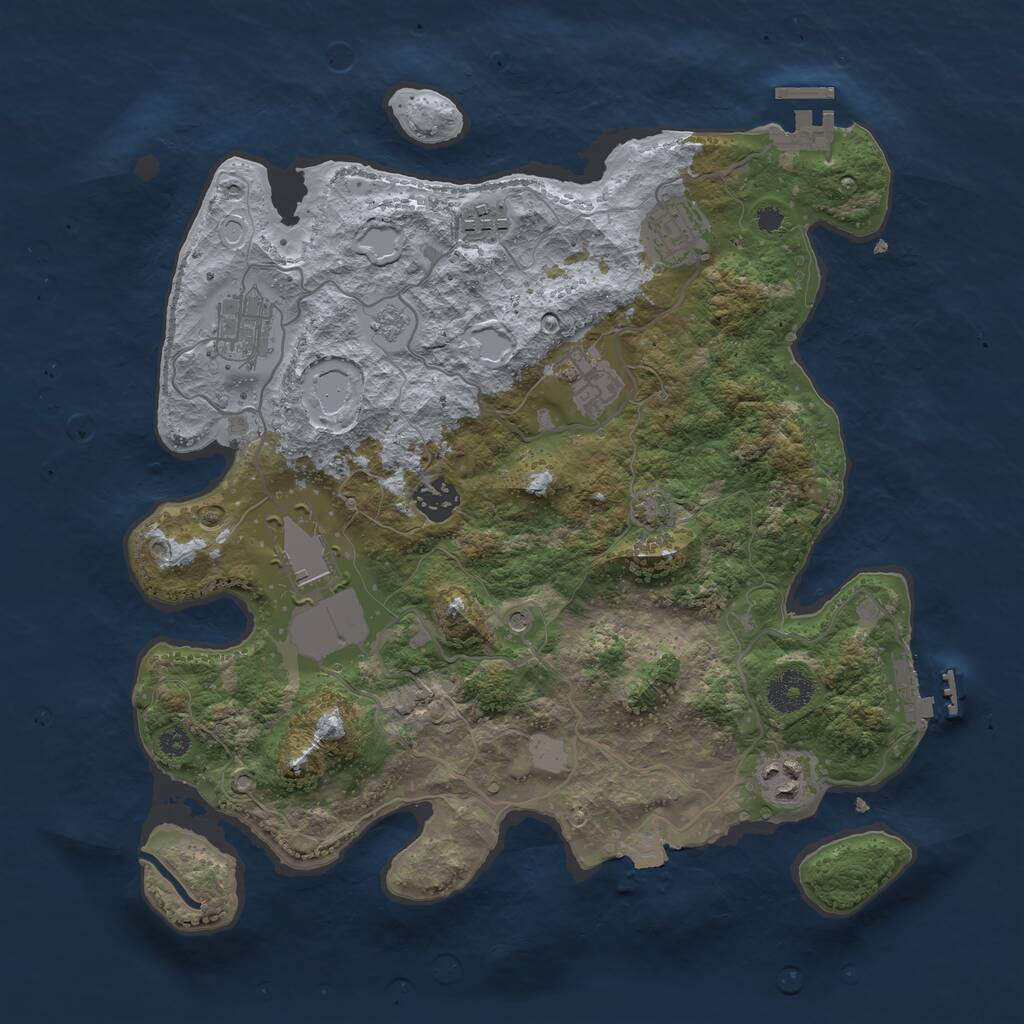 Rust Map: Procedural Map, Size: 3500, Seed: 57105757, 13 Monuments